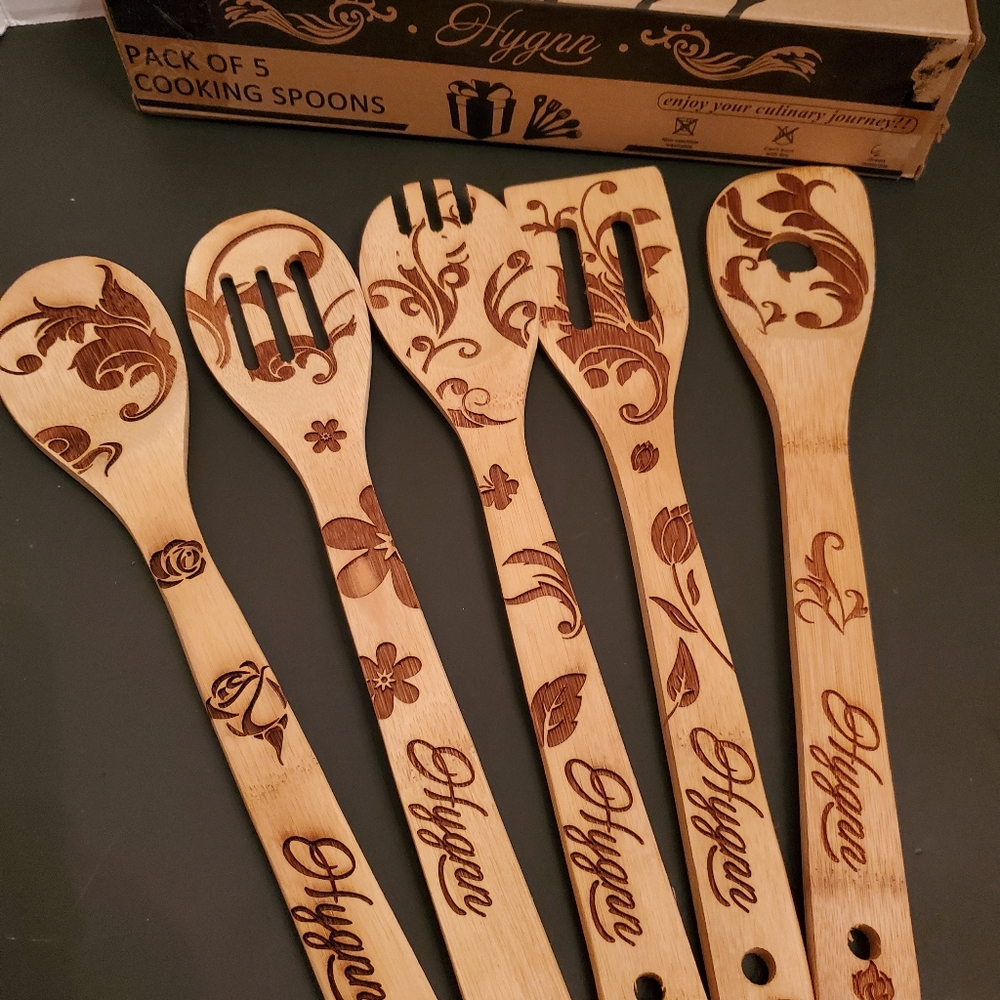 🎄 New Pk of 5 Hygnn Cooking Spoons
